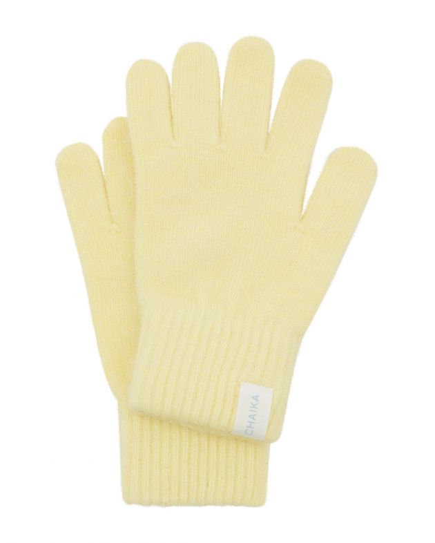 Ангоровые перчатки, цвет желтый - изображение 1