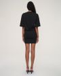 LANEUS Платье мини со стразами, цвет черный - миниатюра 6