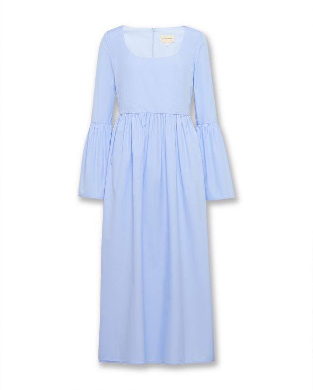 Платье Keppel из хлопка с расклешенными рукавами, цвет голубой - изображение 1