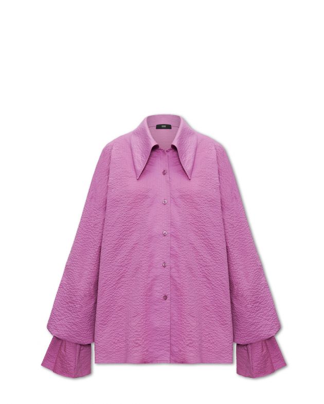 Объемная рубашка Pelmo из фактурного хлопка, цвет розовый - изображение 1