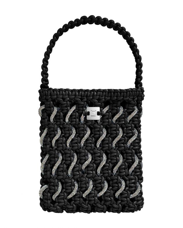 Мини-сумка Woven Tote, цвет черный/белый - изображение 1