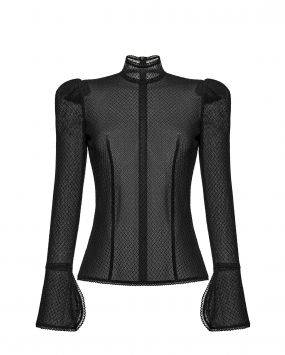 Блузка из сетки  прилегающего силуэта