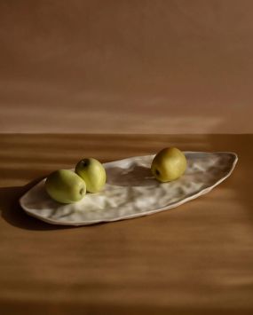 Блюдо овальное, 50*20 см., фарфор, белый