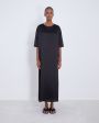 LOULOU STUDIO Атласное платье-футболка Tuga, цвет черный - миниатюра 2