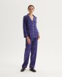 Primrose Шелковая пижама с брюками, цвет синий - миниатюра 4