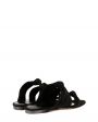 Замшевые сандалии на плоском ходу, цвет черный - миниатюра 3