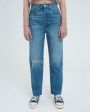 Re/Done Прямые джинсы в стиле 70-х с вырезом, цвет голубой - миниатюра 3