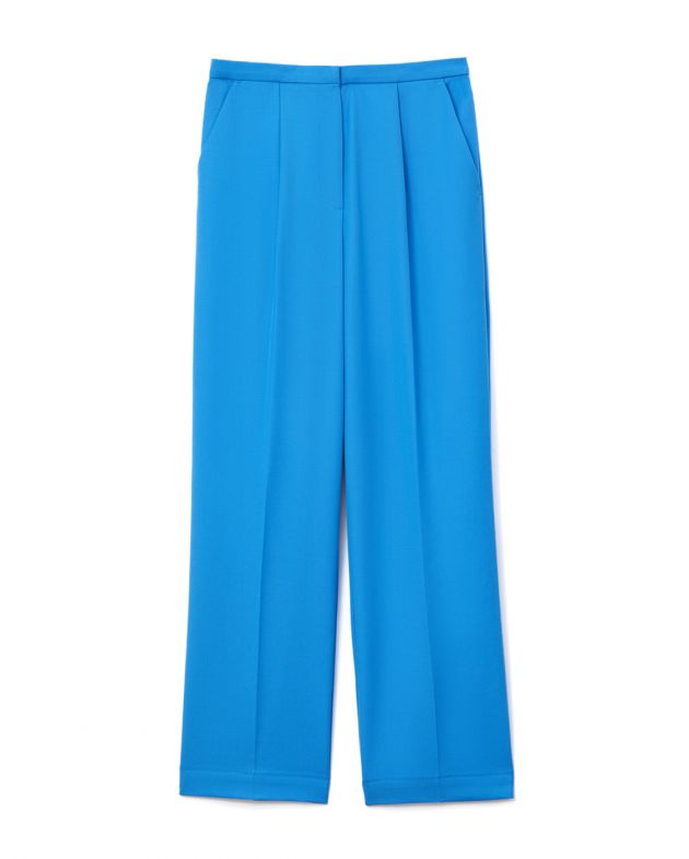 Укороченные костюмные брюки, цвет голубой - изображение 1