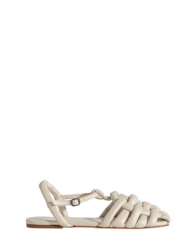Дутые плетеные сандалии Cabersa из кожи, цвет белый - изображение 1