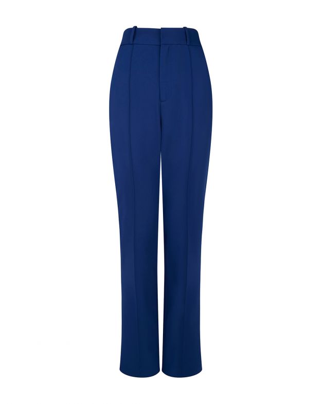 YUZEFI Костюмные брюки с разрезами, цвет синий - изображение 1