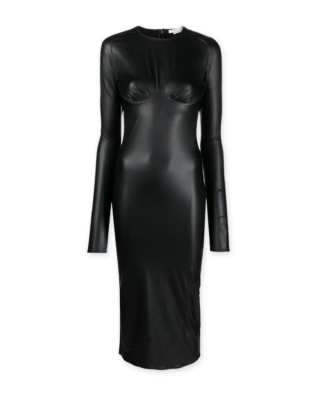 Alessandro Vigilante Латексное платье миди, цвет черный - изображение 1