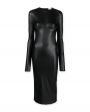 Alessandro Vigilante Латексное платье миди, цвет черный - миниатюра 1