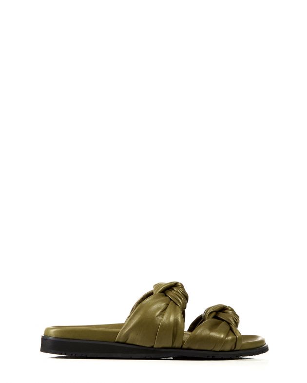 Кожаные сандалии Tye Slide, цвет зеленый - изображение 1