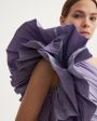 Платье из тафты со сборками и рукавом-цветком, цвет фиолетовый - миниатюра 5
