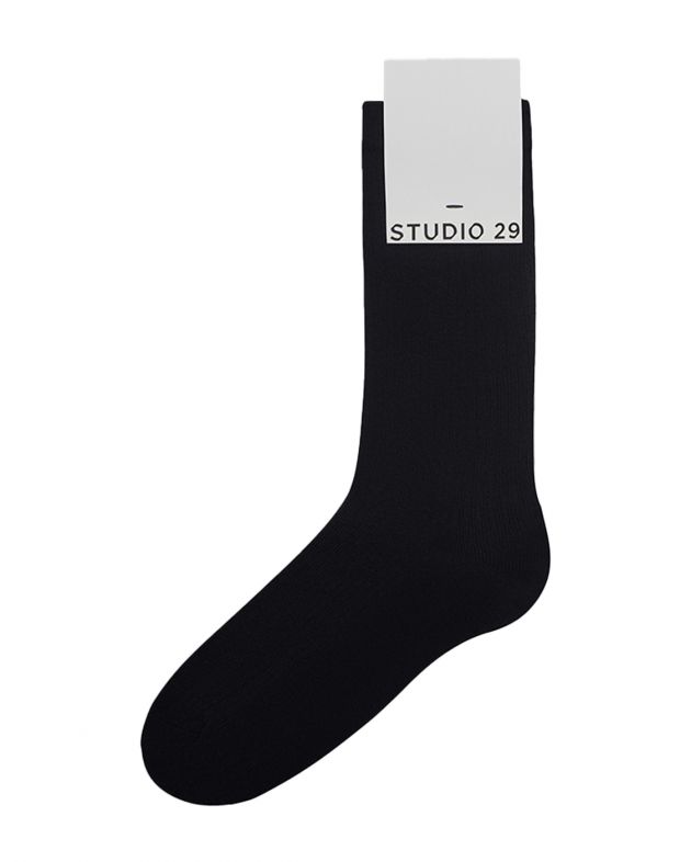 Носки в рубчик, цвет черный - изображение 1