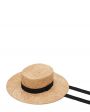 Соломенная шляпа Kanotie с завязками, цвет бежевый - миниатюра 2