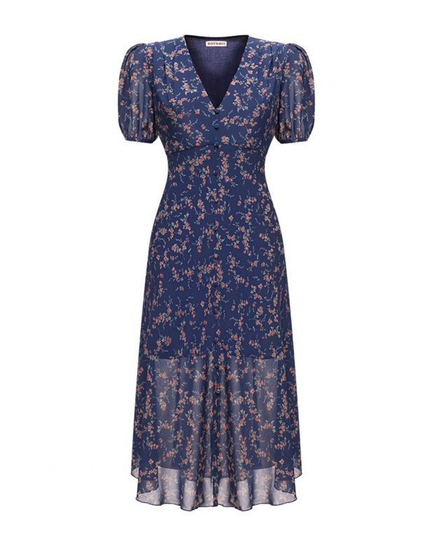 Платье миди Yasmin с цветочным принтом, цвет синий - изображение 1