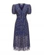 Платье миди Yasmin с цветочным принтом, цвет синий - миниатюра 1