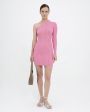 Платье мини Zero 303 на одно плечо, цвет розовый - миниатюра 2