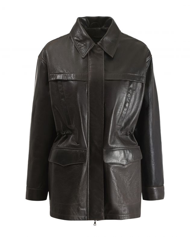 ROCKABI Кожаная парка, цвет коричневый - изображение 1