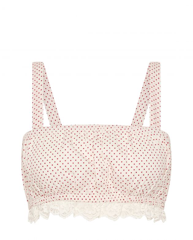 POSSE Топ в горошек, цвет кремовый - изображение 1