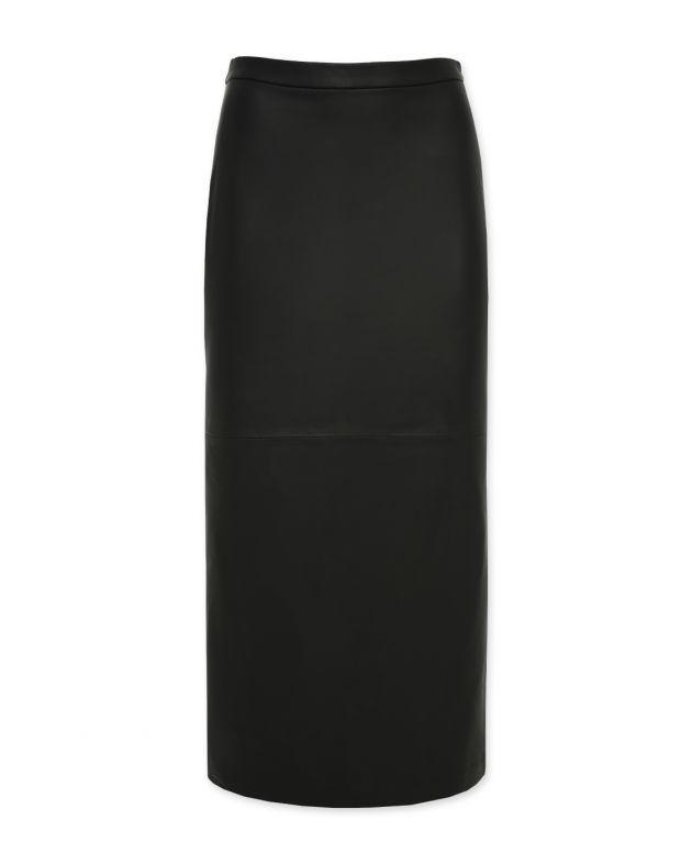 Max & Moi Кожаная юбка миди, цвет черный - изображение 1