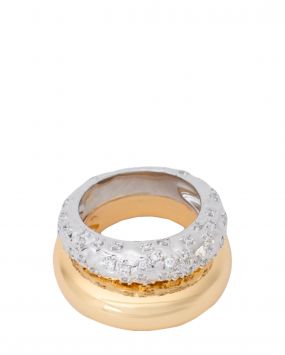 Сет из двух колец Crystal & Big Gold Donut