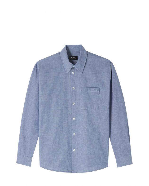 A.P.C. Рубашка, цвет голубой - изображение 1