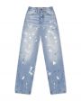 DARKPARK Прямые джинсы Lu с принтом, цвет голубой - миниатюра 1