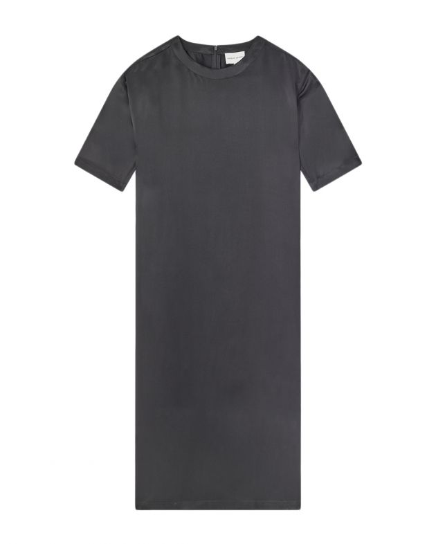 LOULOU STUDIO Атласное платье-футболка Tuga, цвет черный - изображение 1