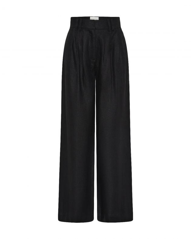 POSSE Брюки изо льна, цвет черный - изображение 1