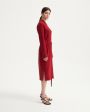 Платье-рубашка Delina из шелка, цвет красный - миниатюра 2