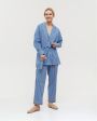 Хлопковая пижама Aysha с брюками, цвет голубой - миниатюра 2