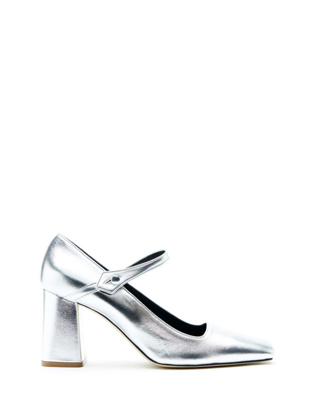 Туфли Mary Jane Pump на каблуке, цвет серебристый - изображение 1
