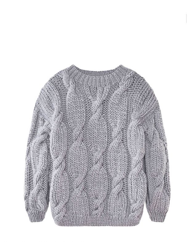 Шерстяной свитер «Лук» с круглым вырезом, цвет серый - изображение 1