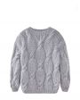 Шерстяной свитер «Лук» с круглым вырезом, цвет серый - миниатюра 1