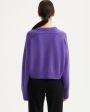 Укороченный оверсайз-свитер Bruzzi из шерсти и кашемира, цвет фиолетовый - миниатюра 2