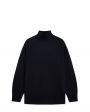 Объемный свитер с горловиной, цвет черный - миниатюра 1
