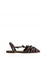 Дутые плетеные сандалии Cabersa из кожи, цвет коричневый - миниатюра 1