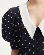 Блуза Mima в горох c отложным шелковым воротником, цвет темно-синий - миниатюра 4