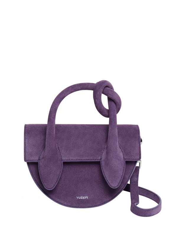 Замшевая сумка Pretzel, цвет фиолетовый - изображение 1