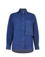 Джинсовая рубашка с накладным карманом, цвет синий - миниатюра 1