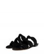 Замшевые сандалии на плоском ходу, цвет черный - миниатюра 2