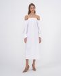Erika Cavallini Платье миди с открытыми плечами, цвет белый - миниатюра 2