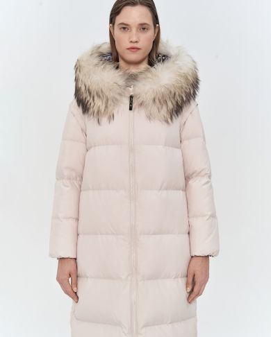 Длинный двусторонний пуховик