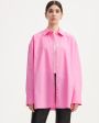 Оверсайз рубашка Espanto из хлопка, цвет розовый - миниатюра 2