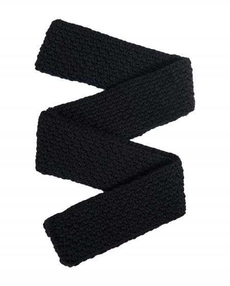 Женский вязаный шарф черный в широкий рубчик - купить в интернет магазине Аржен