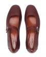 Кожаные туфли Mary Jane, цвет коричневый - миниатюра 3