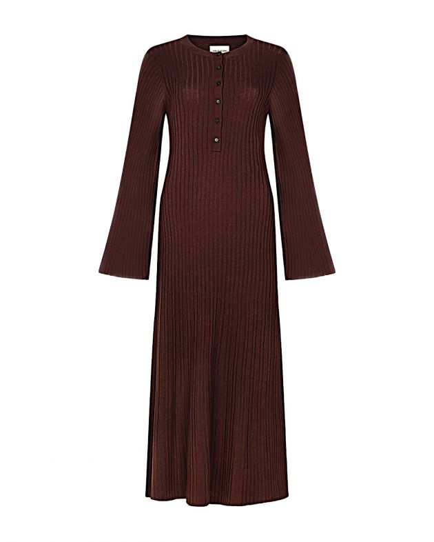 Платье макси Eliav из шерсти и кашемира, цвет коричневый - изображение 1