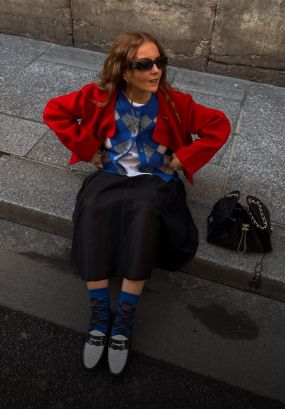 История на новый лад: 3 образа с узором аргайл